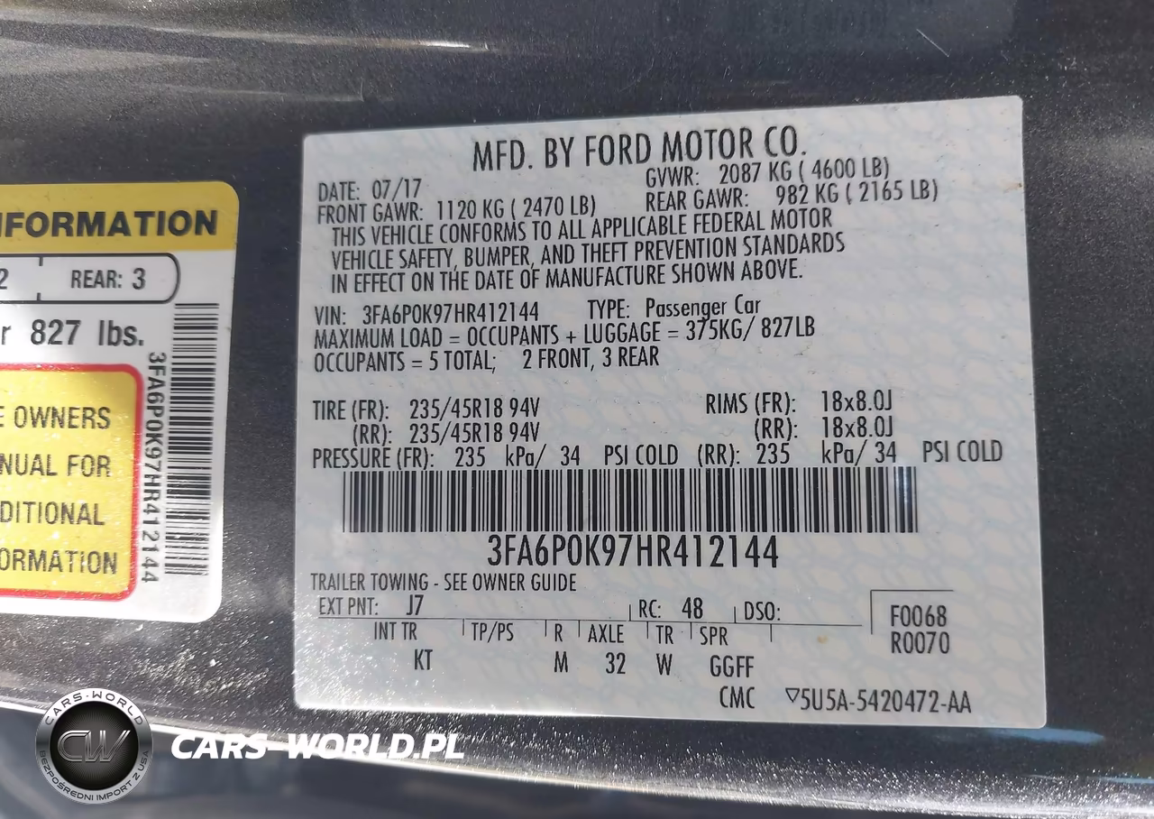 2017 Ford Fusion Titanium VIN:3FA6P0K97HR412144 - 9
