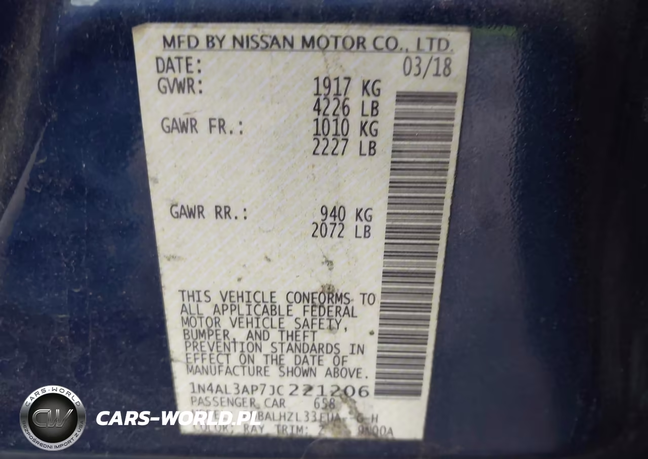 2018 Nissan Altima 2.5 Sr VIN:1N4AL3AP7JC221206 - 9