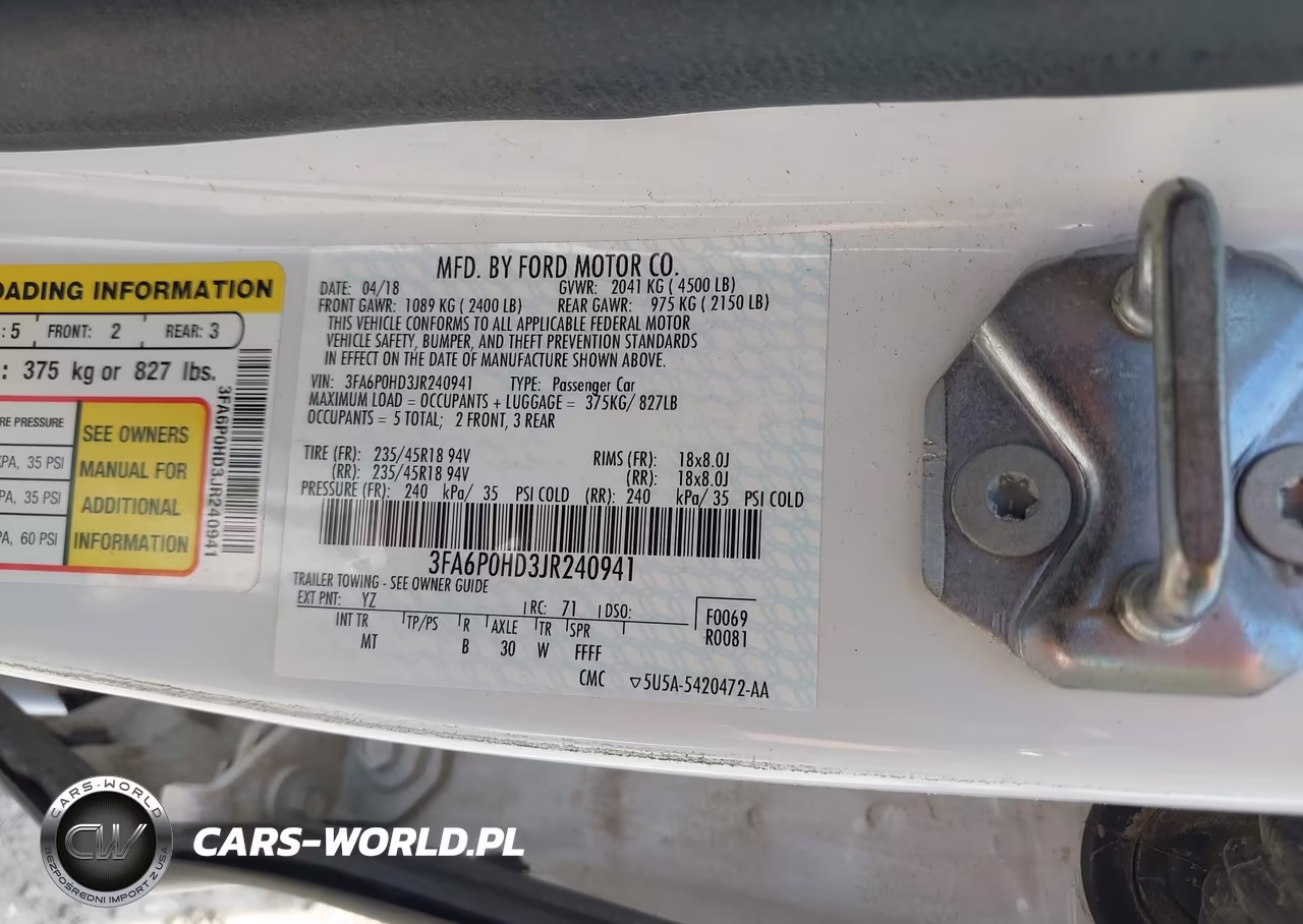 2018 Ford Fusion Se VIN:3FA6P0HD3JR240941 - 9