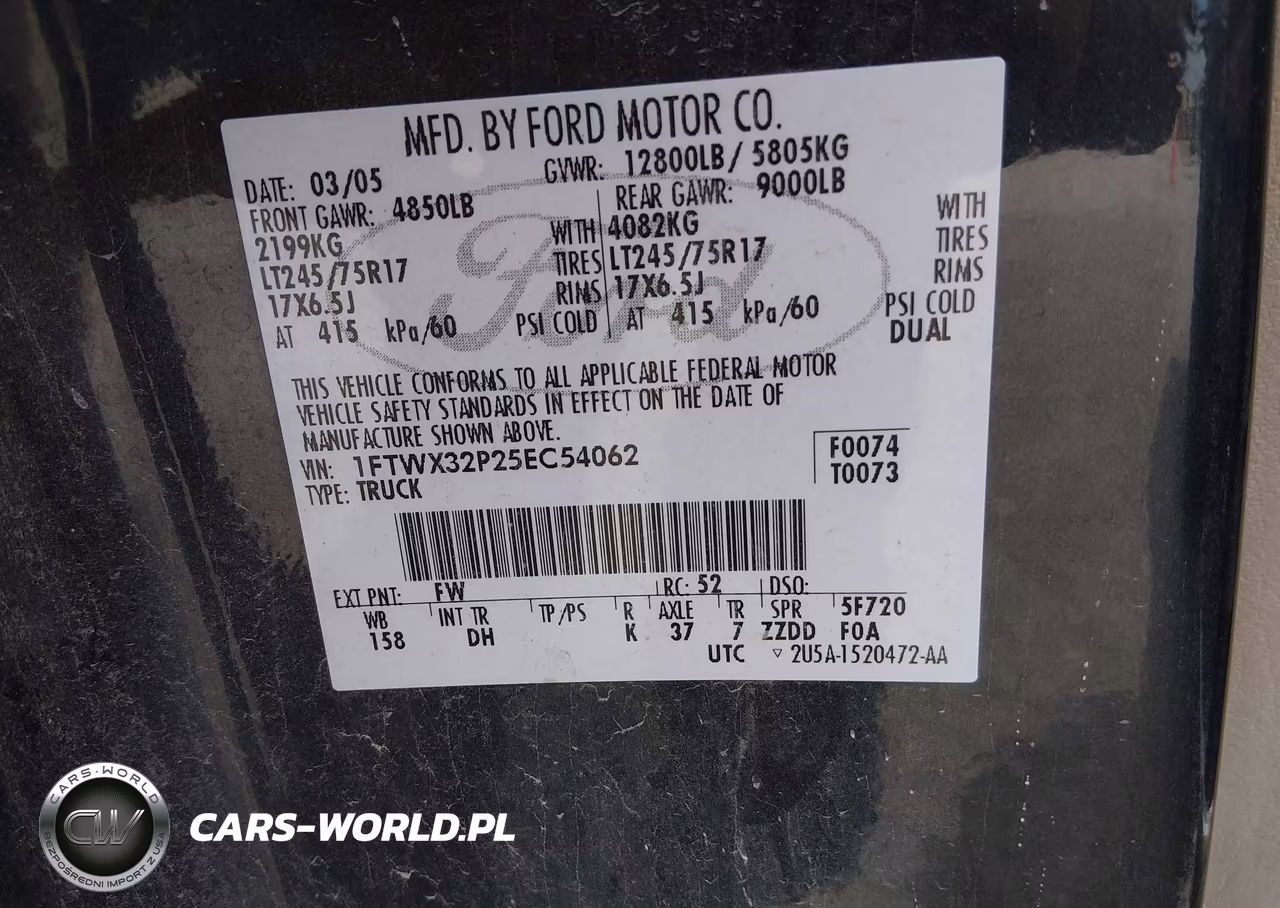 2005 Ford F-350 Lariat-Xl-Xlt VIN:1FTWX32P25EC54062 - 8