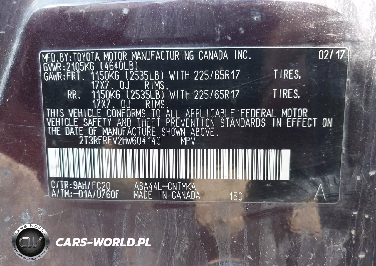 2017 Toyota Rav4 Xle VIN:2T3RFREV2HW604140 - 9