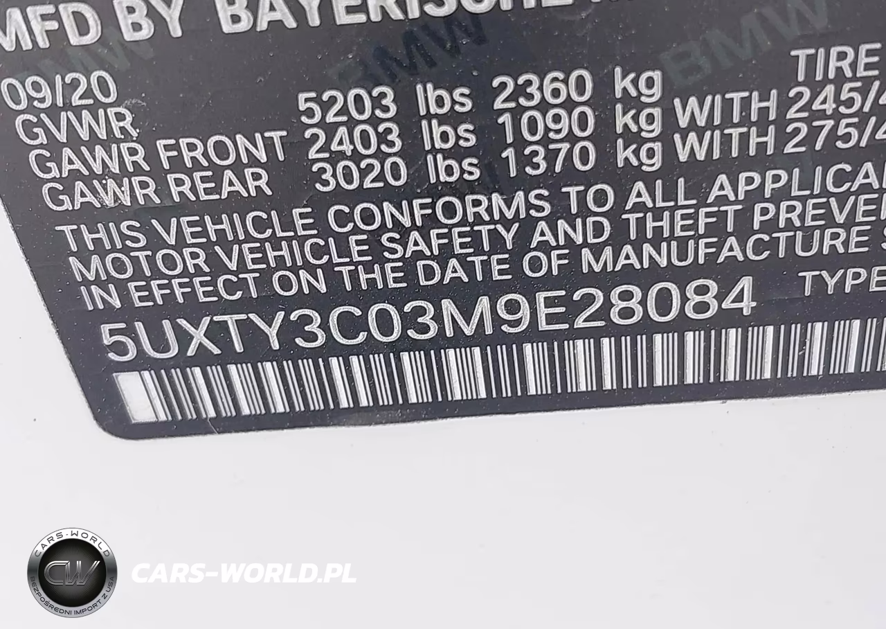 2021 BMW X3 Sdrive30I VIN:5UXTY3C03M9E28084 - 9