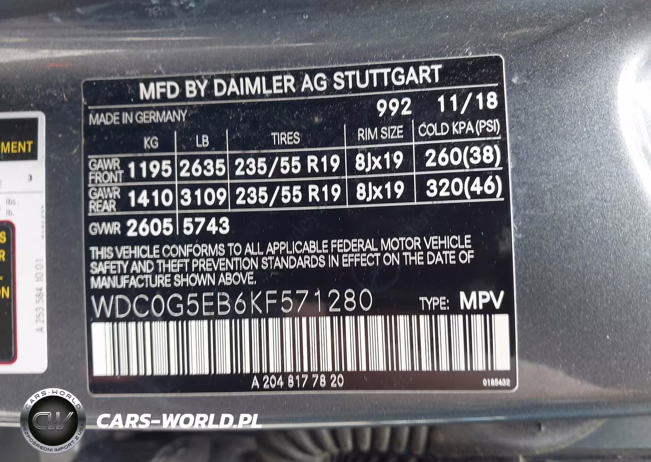 2019 Mercedes-Benz Glc 350E 4Matic VIN:WDC0G5EB6KF571280 - 9