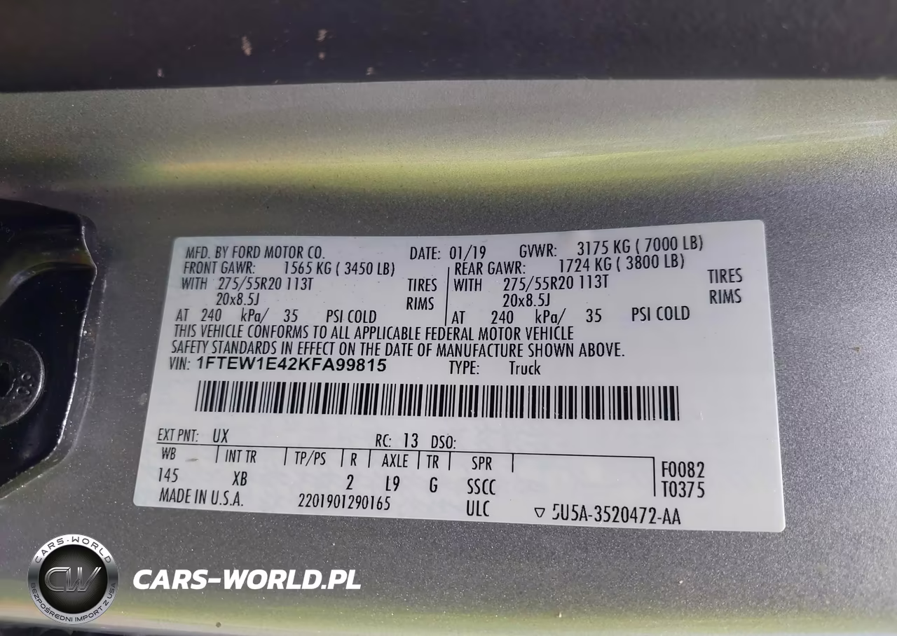2019 Ford F-150 Xlt VIN:1FTEW1E42KFA99815 - 9