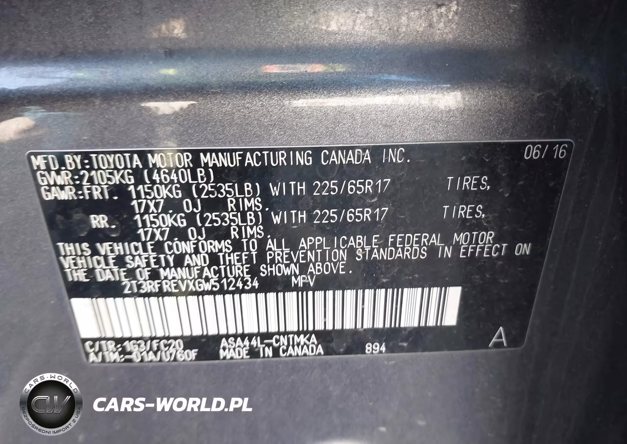 2016 Toyota Rav4 Xle VIN:2T3RFREVXGW512434 - 9