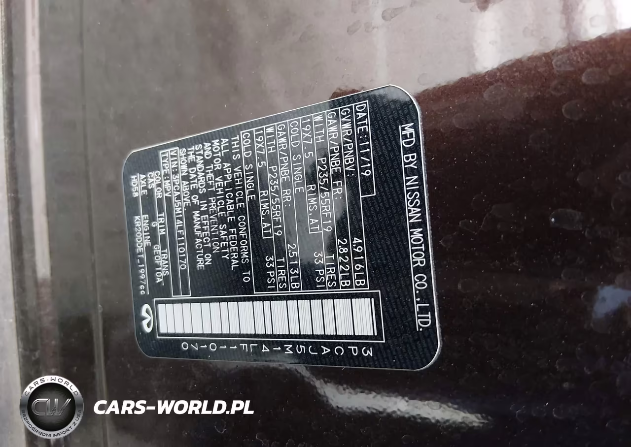 2020 Infiniti Qx50 Luxe VIN:3PCAJ5M14LF110170 - 9