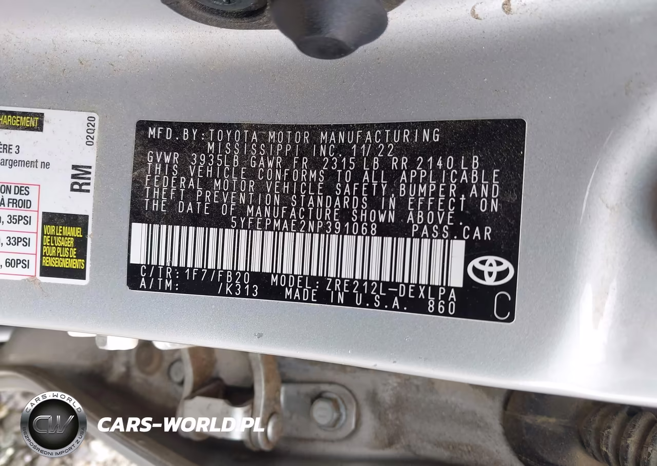 2022 Toyota Corolla Le VIN:5YFEPMAE2NP391068 - 9