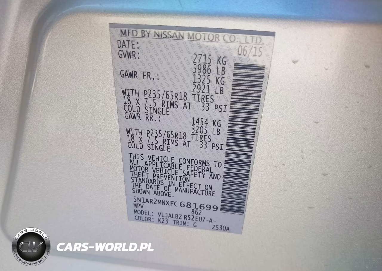 2015 Nissan Pathfinder S VIN:5N1AR2MNXFC681699 - 9