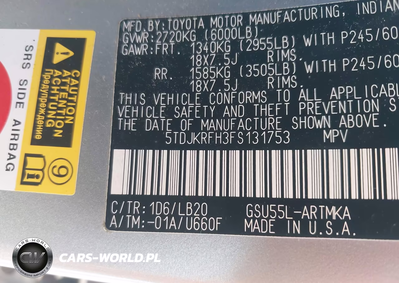 2015 Toyota Highlander Xle V6 VIN:5TDJKRFH3FS131753 - 9