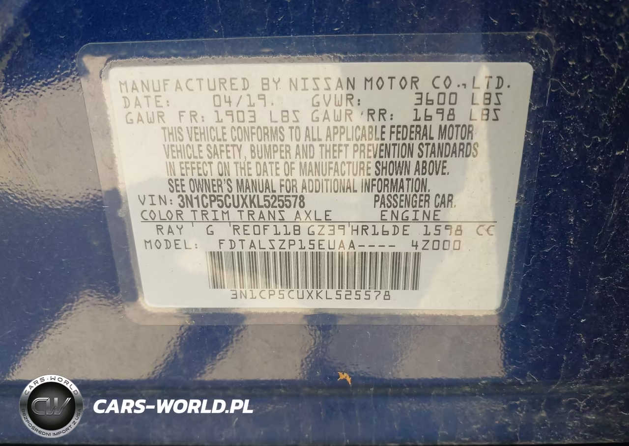 2019 Nissan Kicks Sv VIN:3N1CP5CUXKL525578 - 9