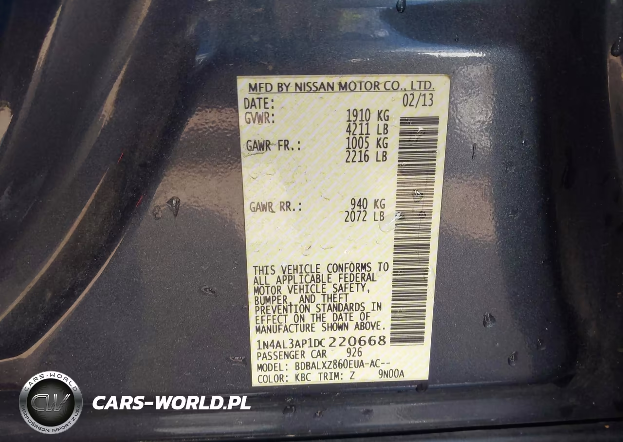 2013 Nissan Altima 2.5 Sl VIN:1N4AL3AP1DC220668 - 9