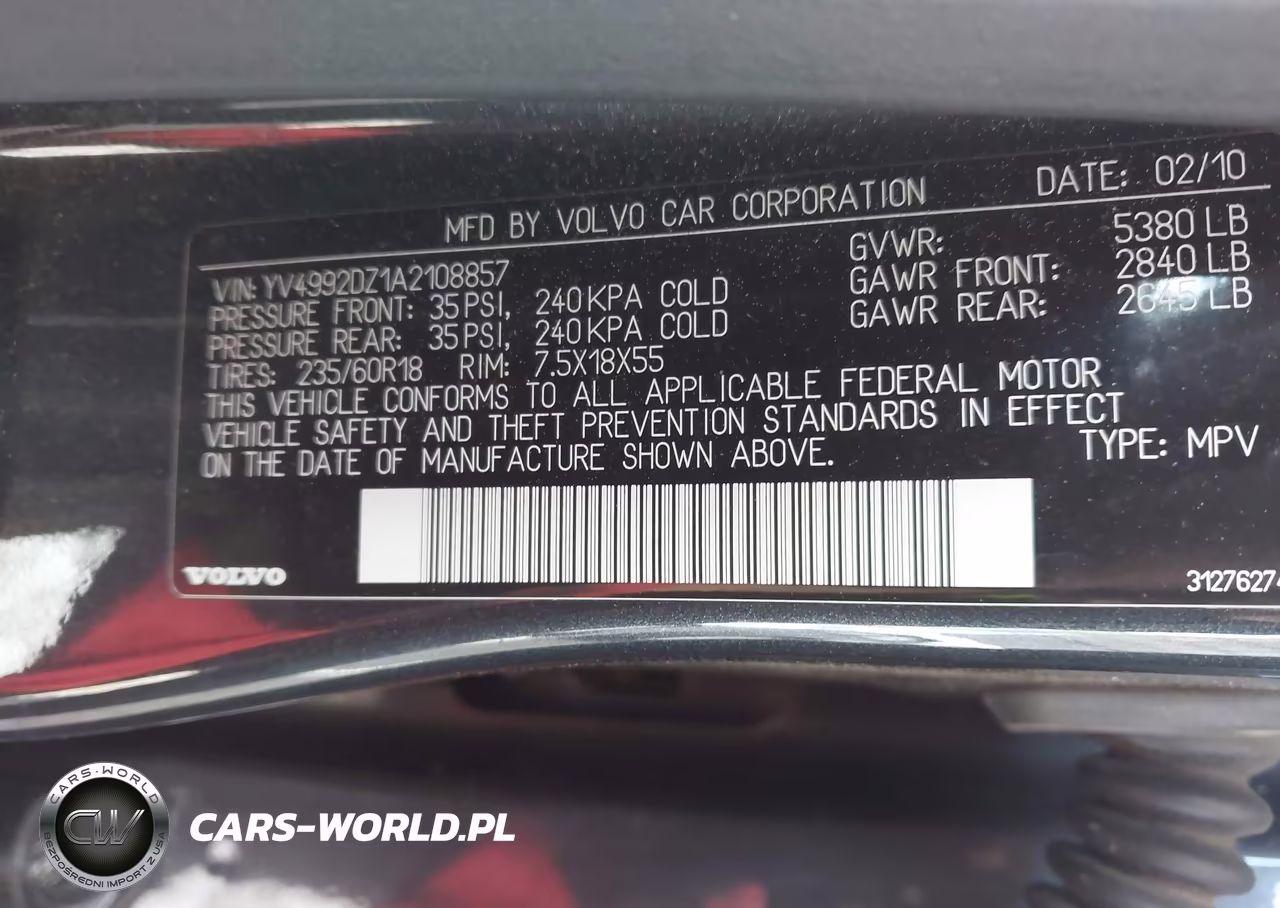 2010 Volvo Xc60 T6-T6 R-Design VIN:YV4992DZ1A2108857 - 9