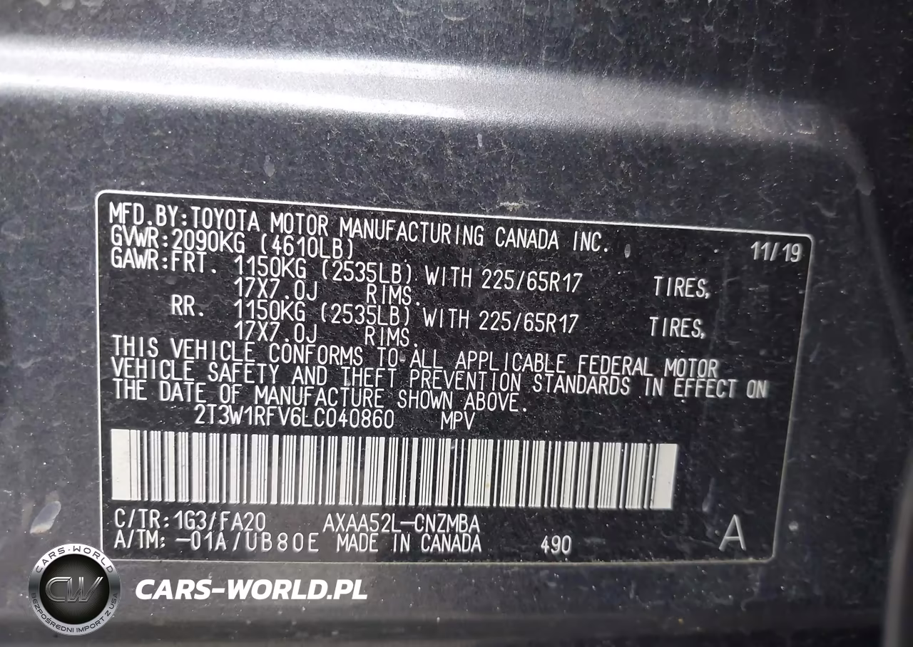 2020 Toyota Rav4 Xle VIN:2T3W1RFV6LC040860 - 9