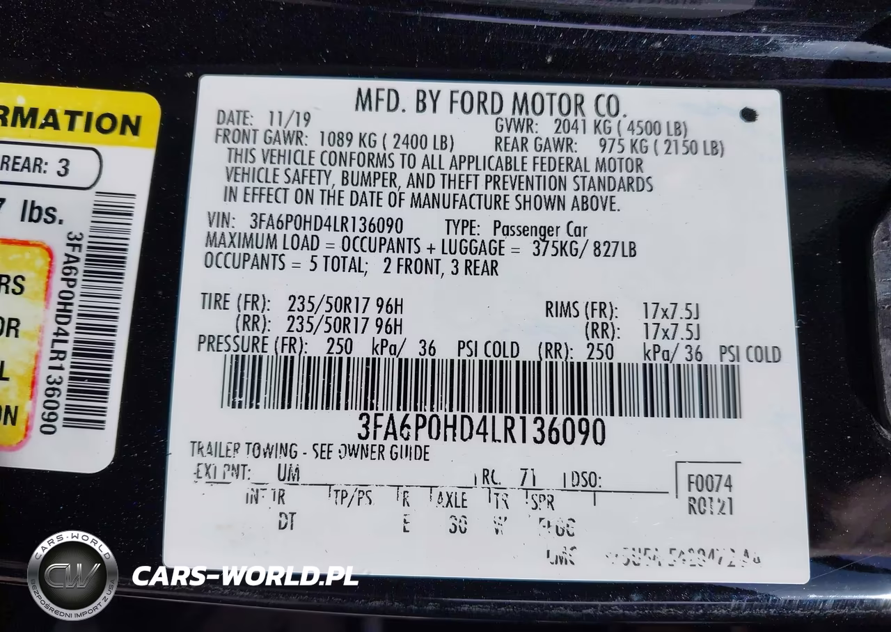 2020 Ford Fusion Se VIN:3FA6P0HD4LR136090 - 9