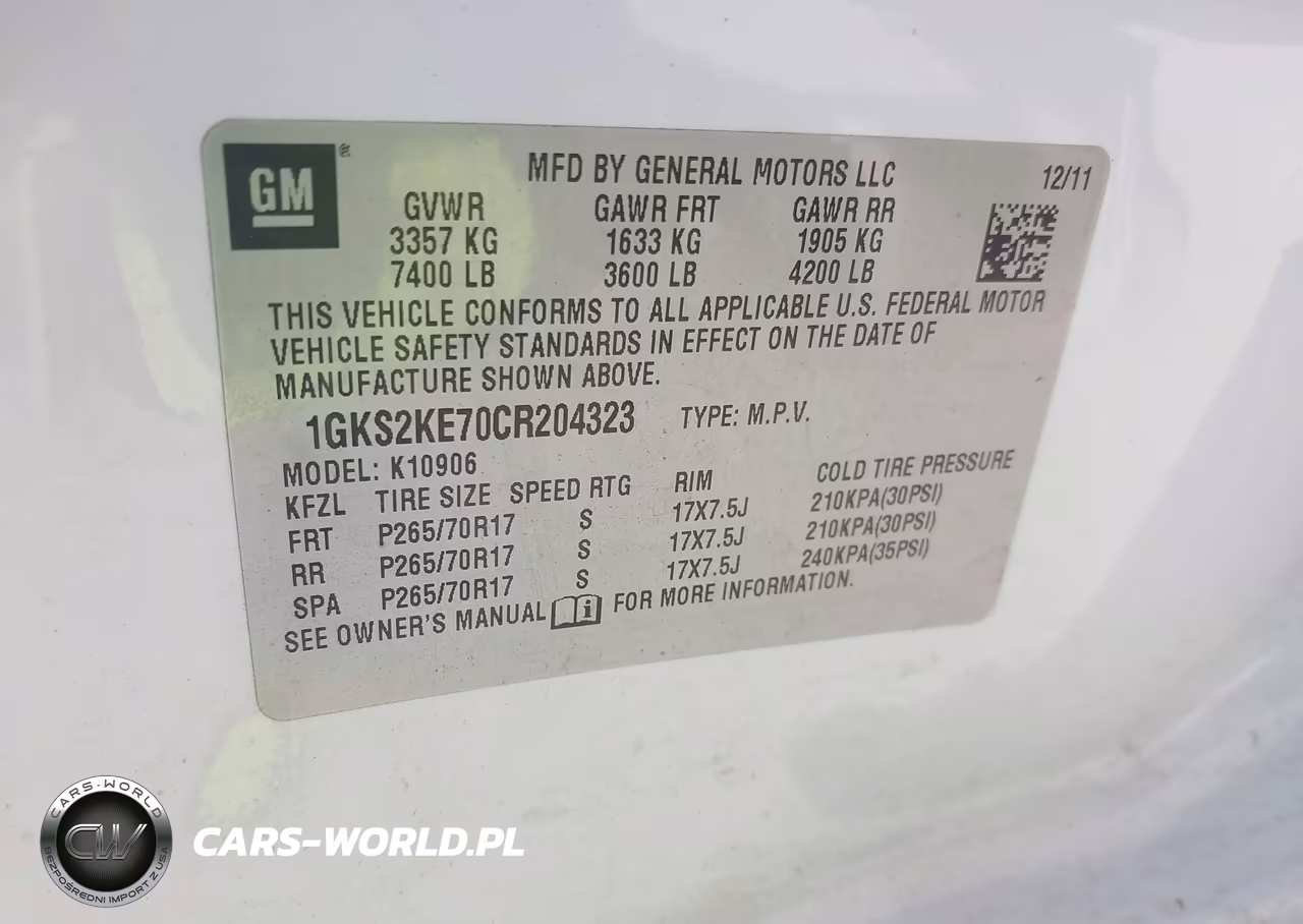 2012 GMC Yukon Xl 1500 Slt VIN:1GKS2KE70CR204323 - 9