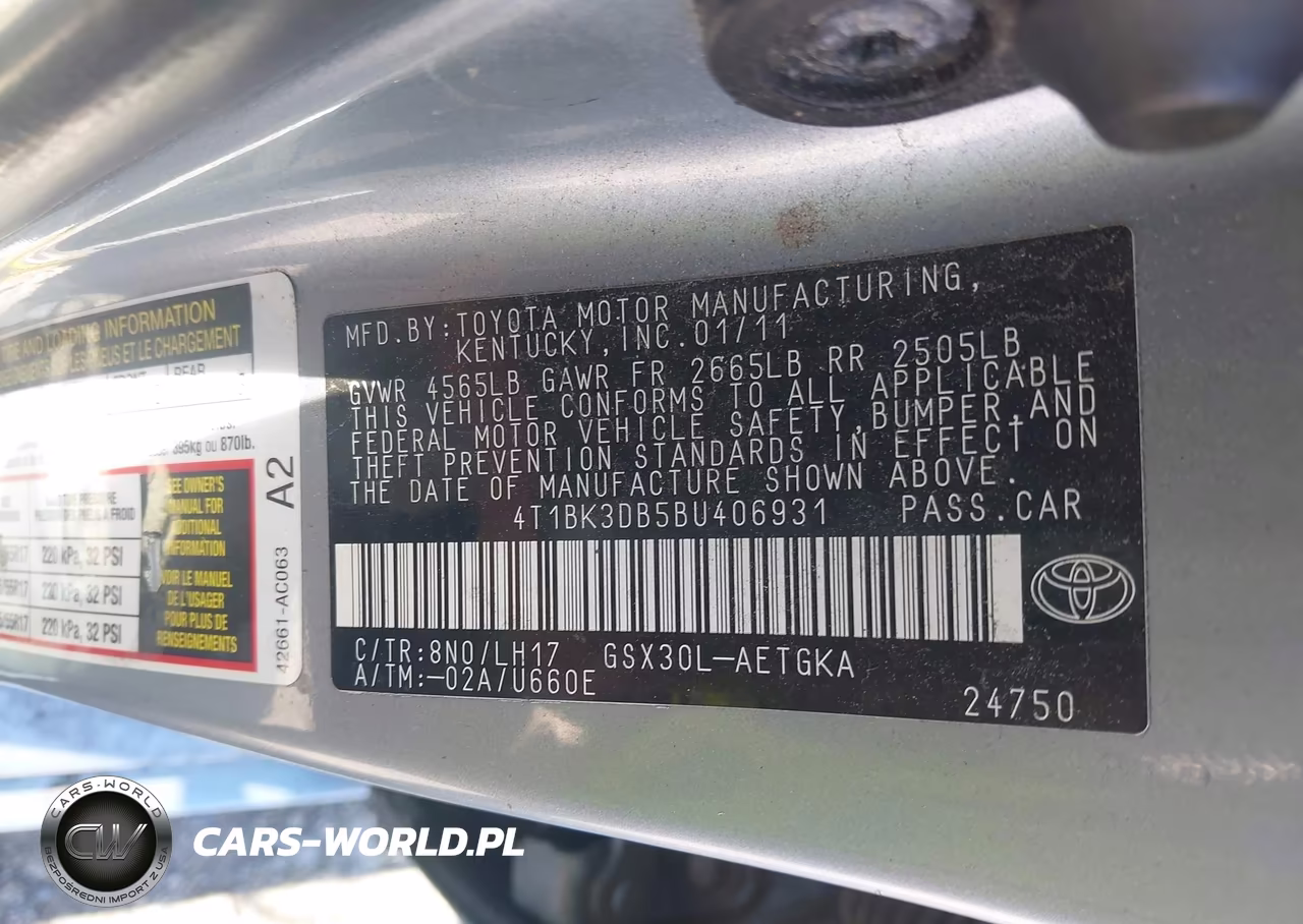 2011 Toyota Avalon VIN:4T1BK3DB5BU406931 - 9