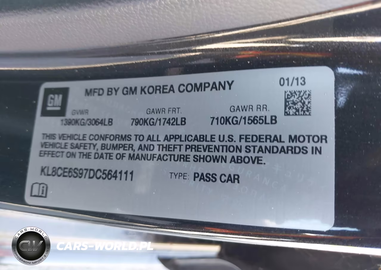 2013 Chevrolet Spark 2Lt Manual VIN:KL8CE6S97DC564111 - 9