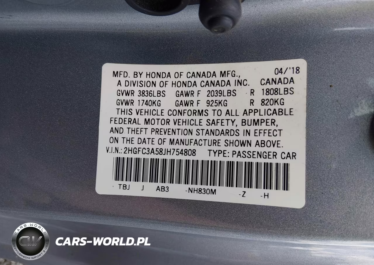 2018 Honda Civic Si VIN:2HGFC3A58JH754808 - 9