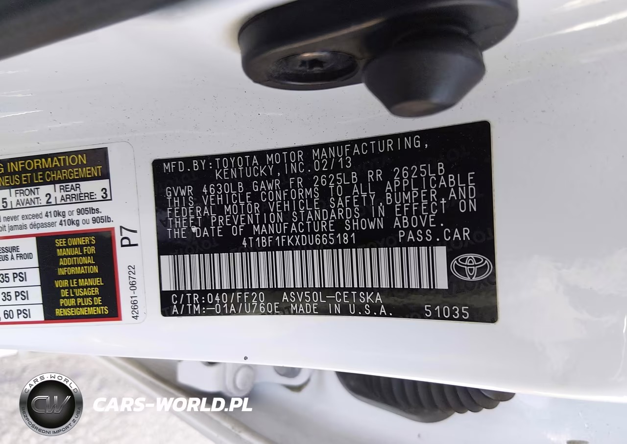 2013 Toyota Camry Se VIN:4T1BF1FKXDU665181 - 9