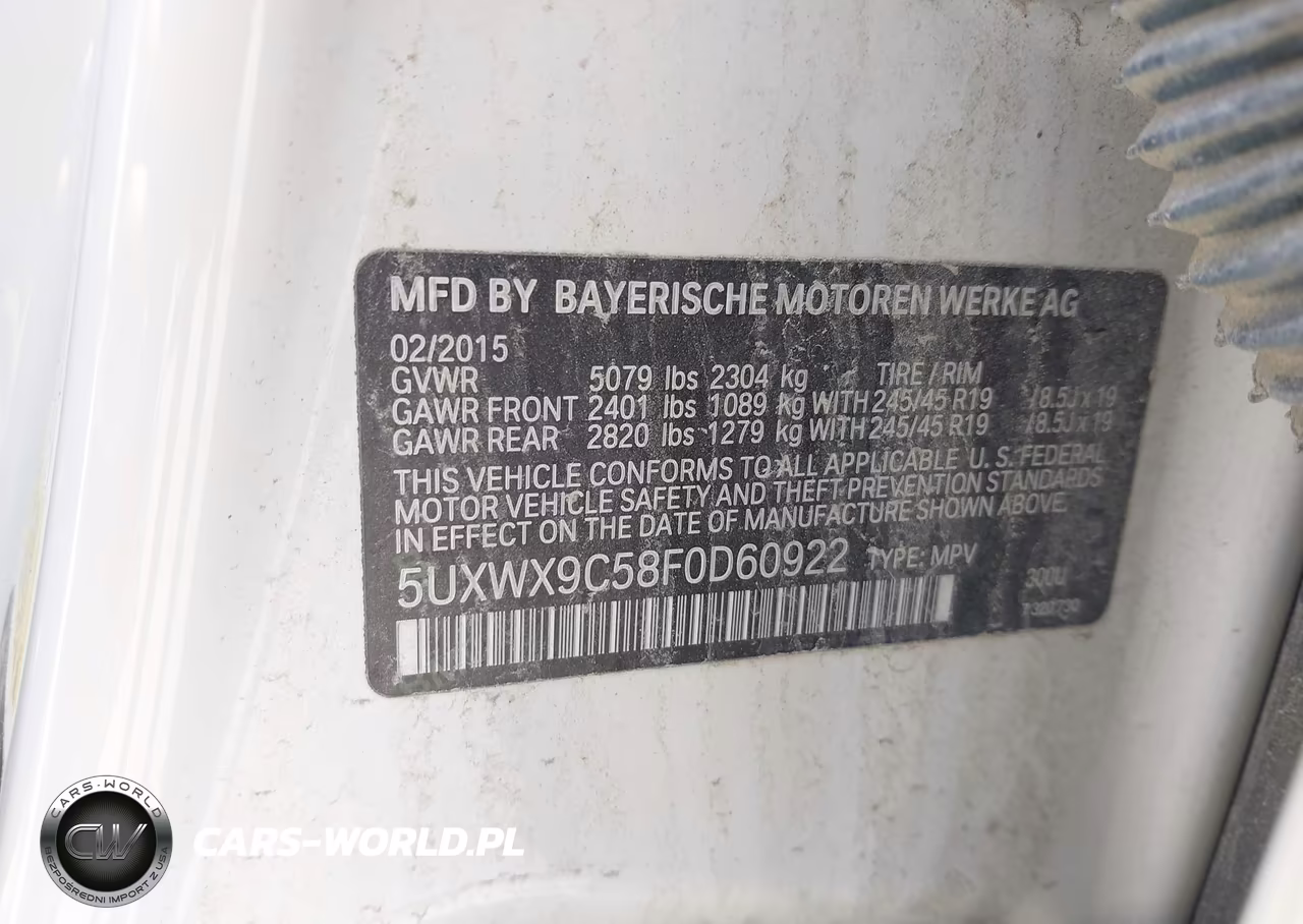 2015 BMW X3 xDrive28I VIN:5UXWX9C58F0D60922 - 9