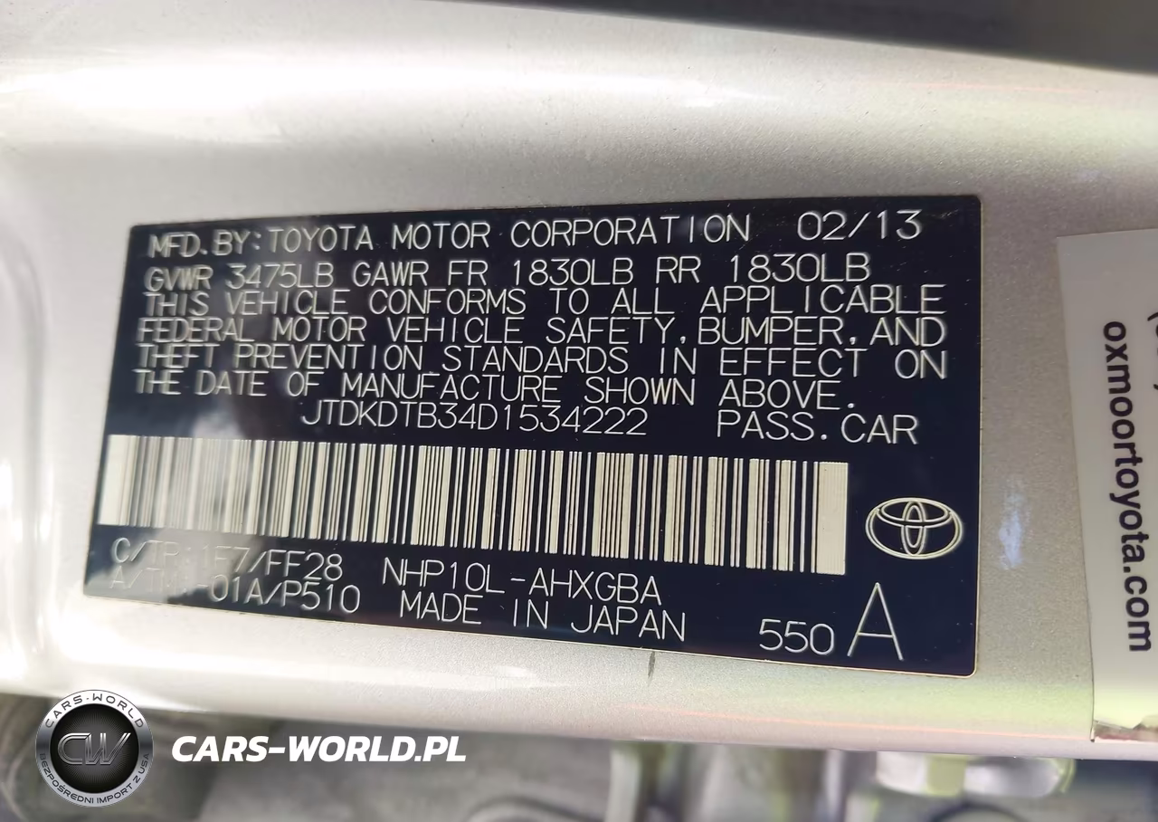 2013 Toyota Prius C Three VIN:JTDKDTB34D1534222 - 9