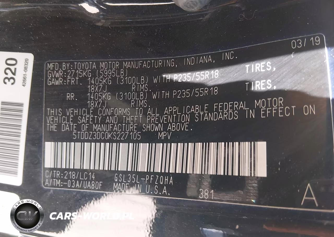 2019 Toyota Sienna Xle 7 Passenger VIN:5TDDZ3DC0KS227105 - 9