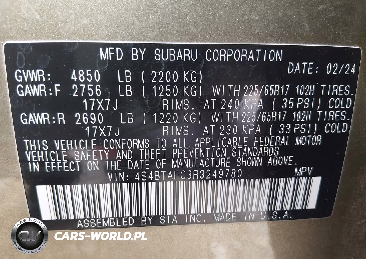 2024 Subaru Outback Premium VIN:4S4BTAFC3R3249780 - 9