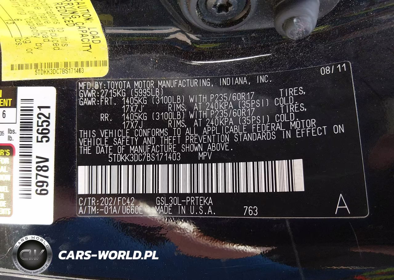 2011 Toyota Sienna Le V6 VIN:5TDKK3DC7BS171403 - 9