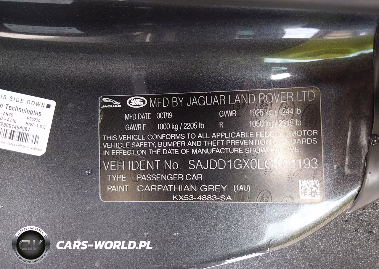 2020 Jaguar F-Type Checkered Flag Rwd Automatic-P300 Rwd Automatic VIN:SAJDD1GX0LCK68193 - 9
