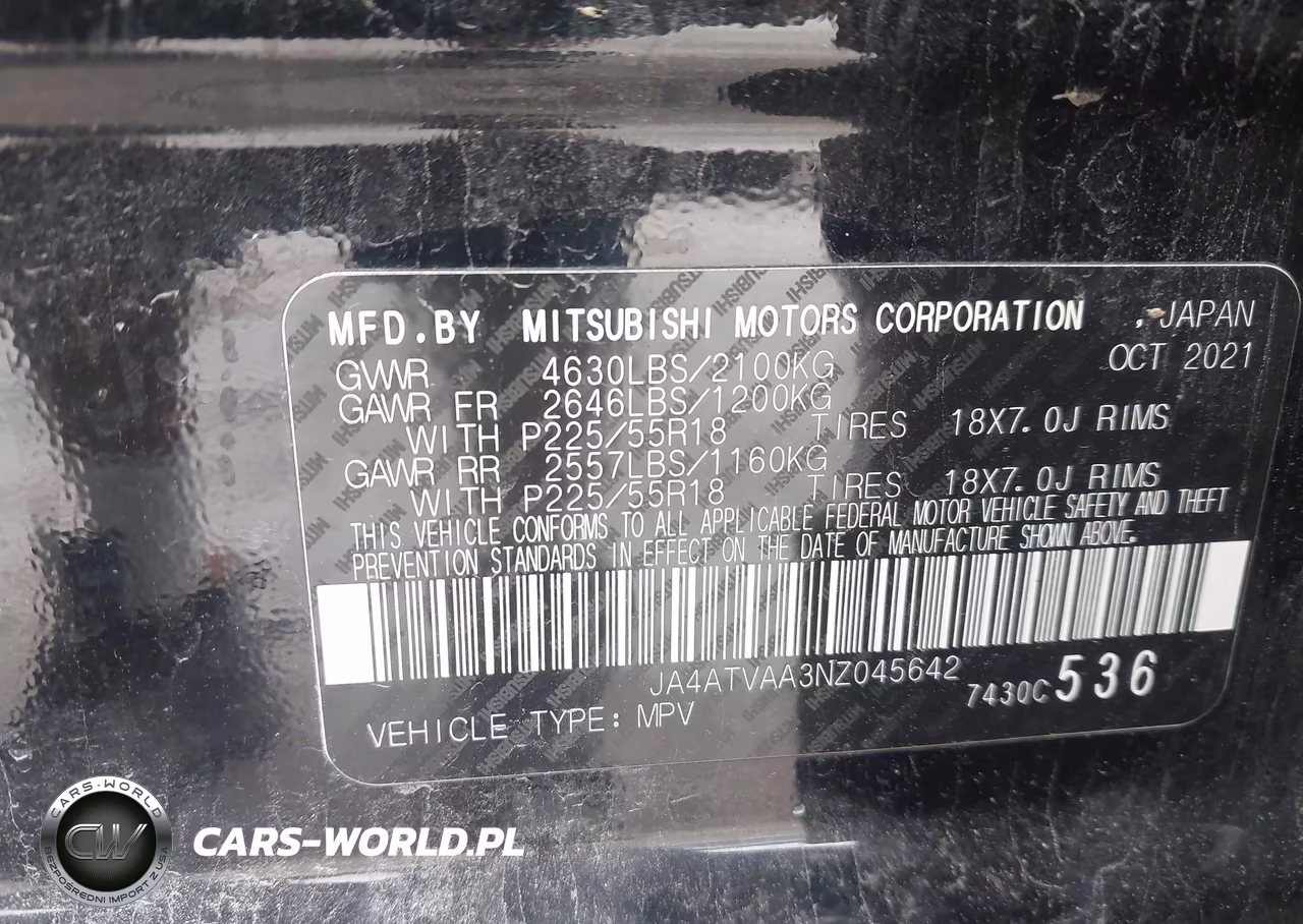 2022 Mitsubishi Eclipse Cross Le S-Awc VIN:JA4ATVAA3NZ045642 - 9