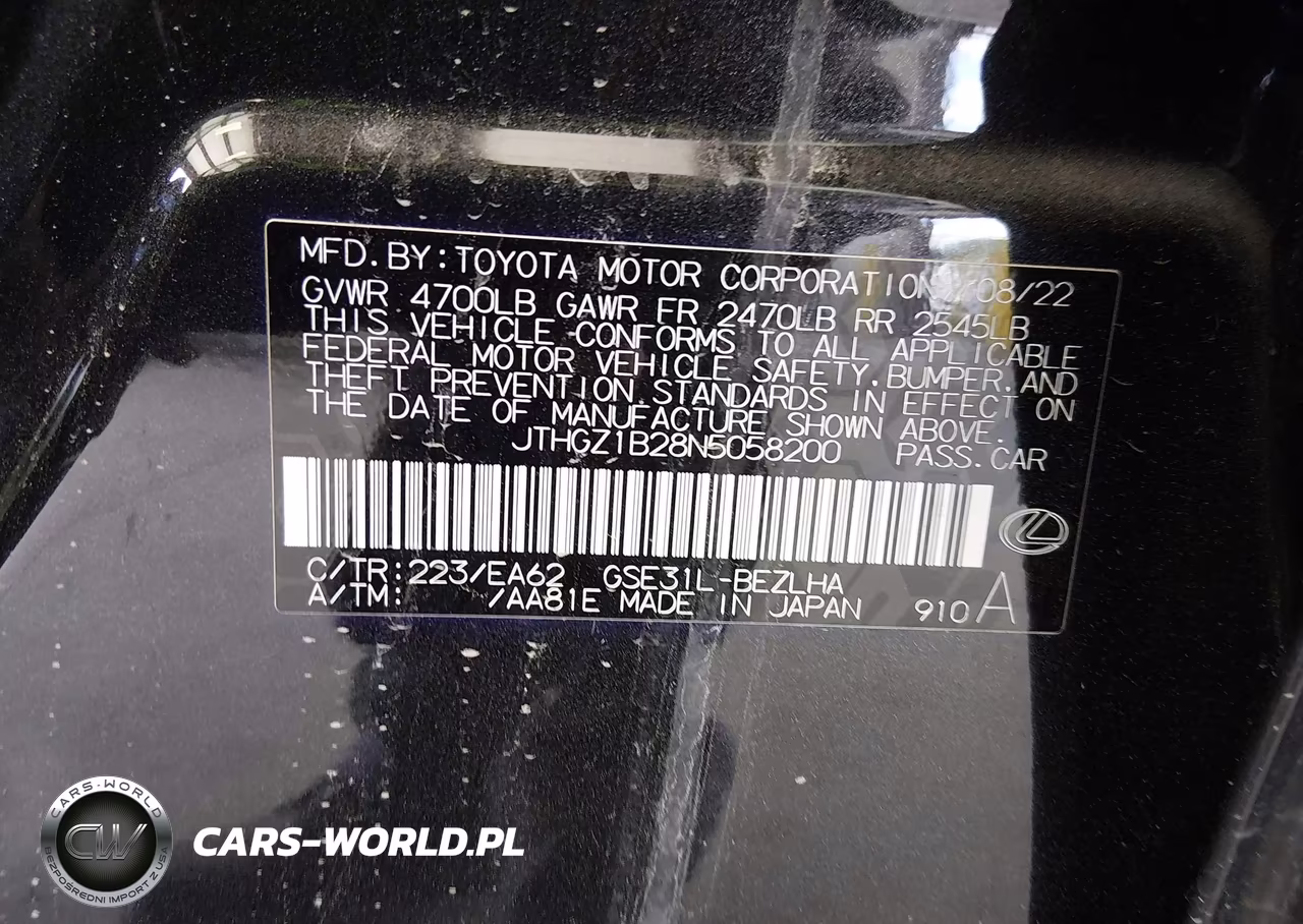 2022 Lexus Is 350 F Sport VIN:JTHGZ1B28N5058200 - 9