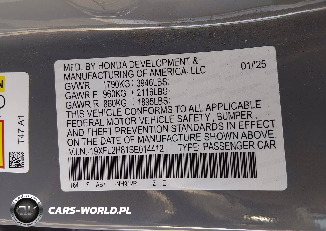 2025 Honda Civic Sedan Sport VIN:19XFL2H81SE014412 - 9