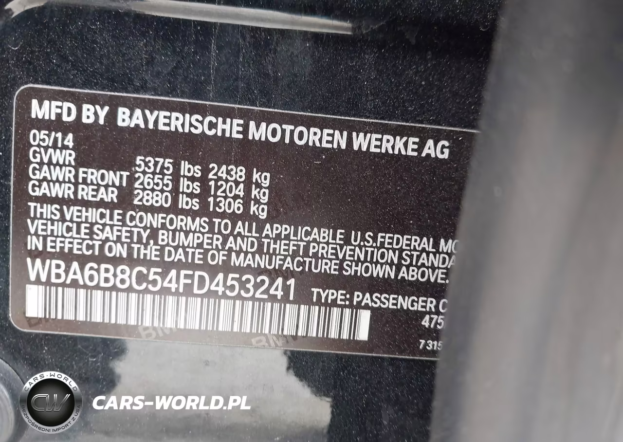 2015 BMW 640I Gran Coupe xDrive VIN:WBA6B8C54FD453241 - 9