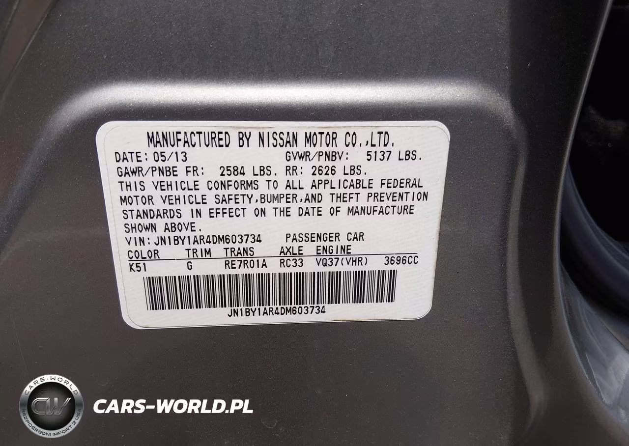 2013 Infiniti M37X VIN:JN1BY1AR4DM603734 - 9
