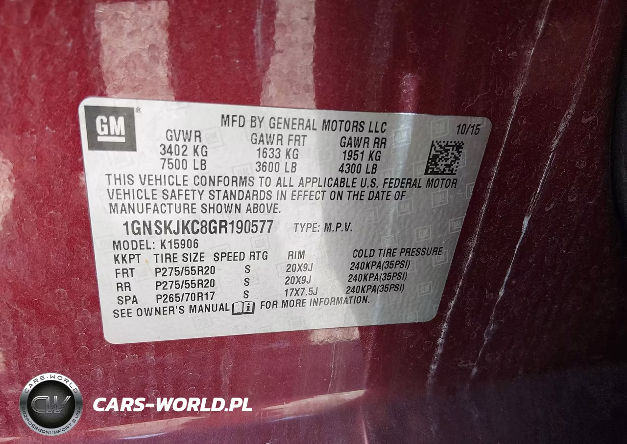 2016 Chevrolet Suburban Ltz VIN:1GNSKJKC8GR190577 - 9