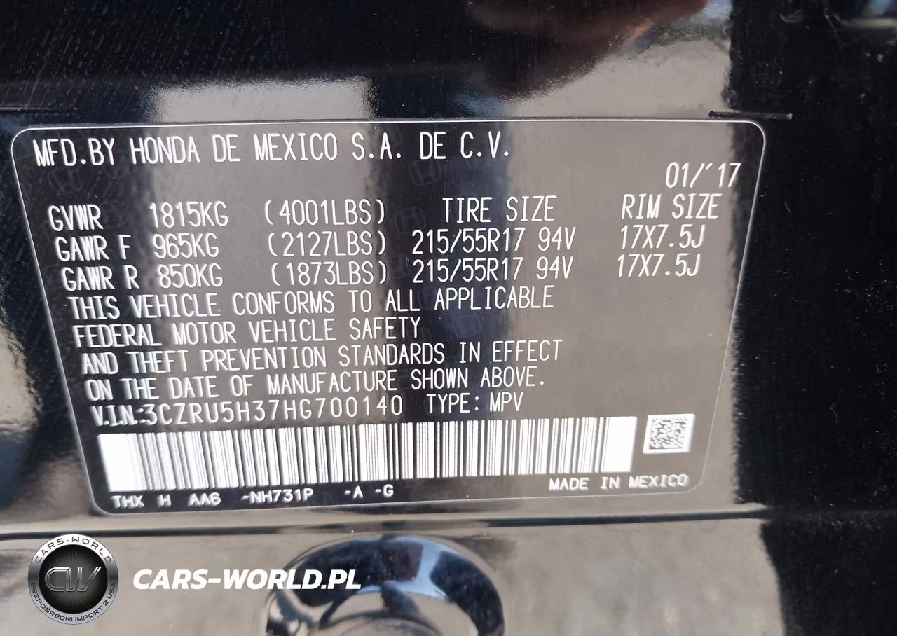 2017 Honda Hr-V Lx VIN:3CZRU5H37HG700140 - 9