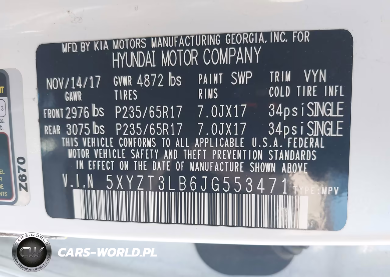 2018 Hyundai Santa Fe Sport 2.4L VIN:5XYZT3LB6JG553471 - 9