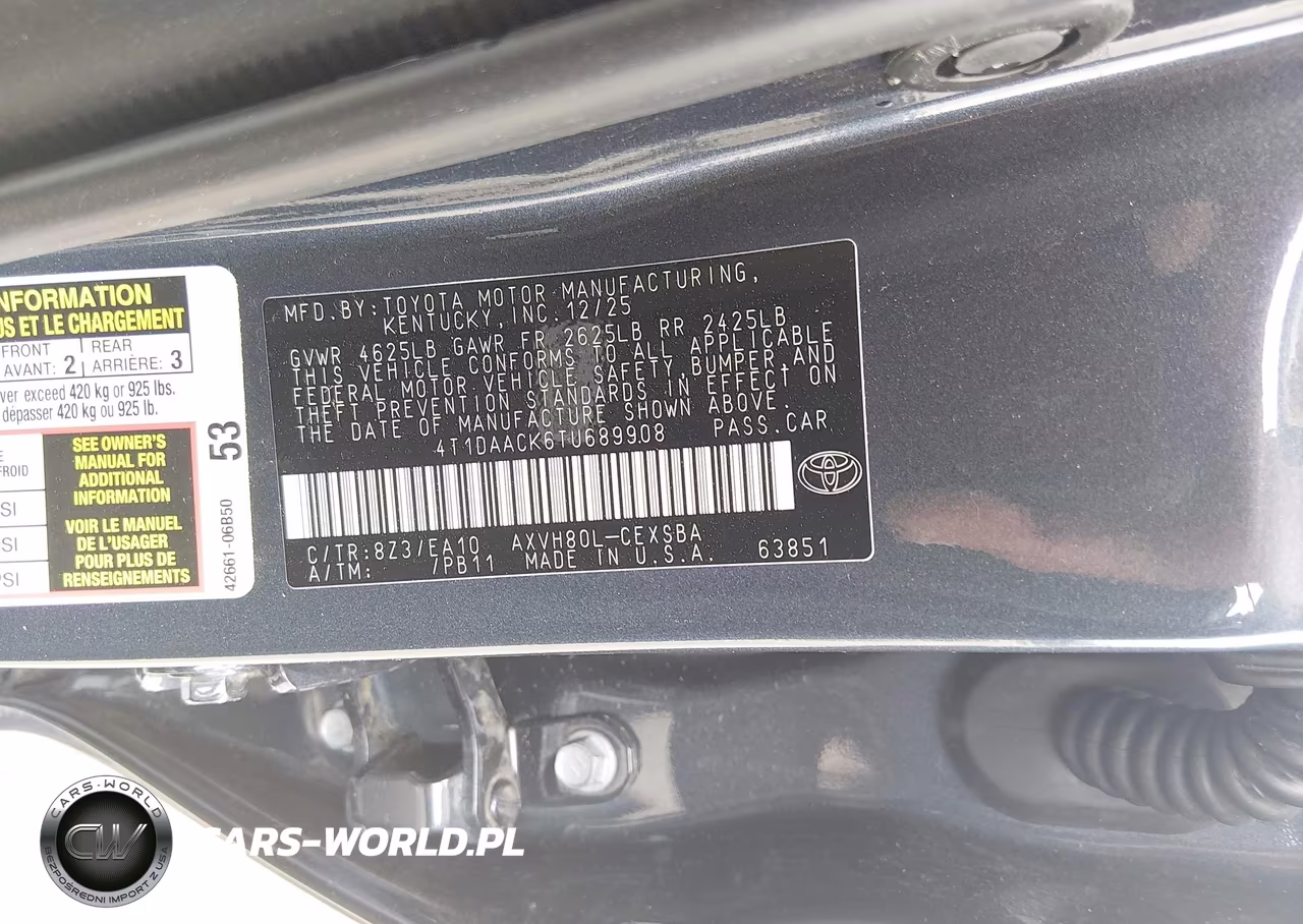 2026 Toyota Camry Se VIN:4T1DAACK6TU689908 - 9