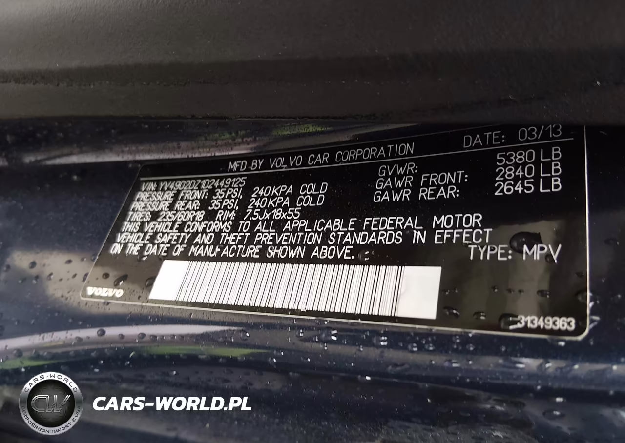 2013 Volvo Xc60 T6 VIN:YV4902DZ1D2449125 - 9