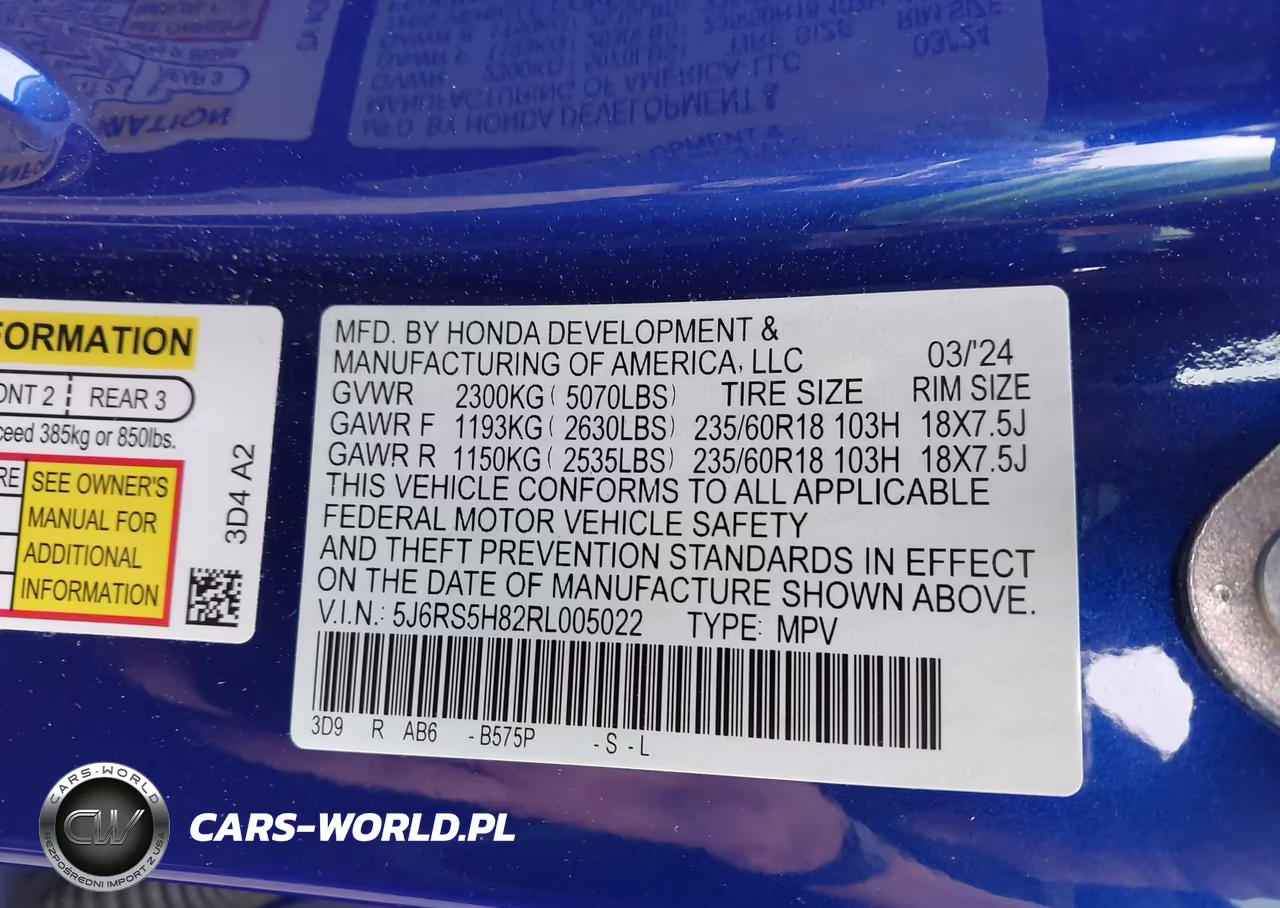 2024 Honda Cr-V Hybrid Sport-L VIN:5J6RS5H82RL005022 - 9