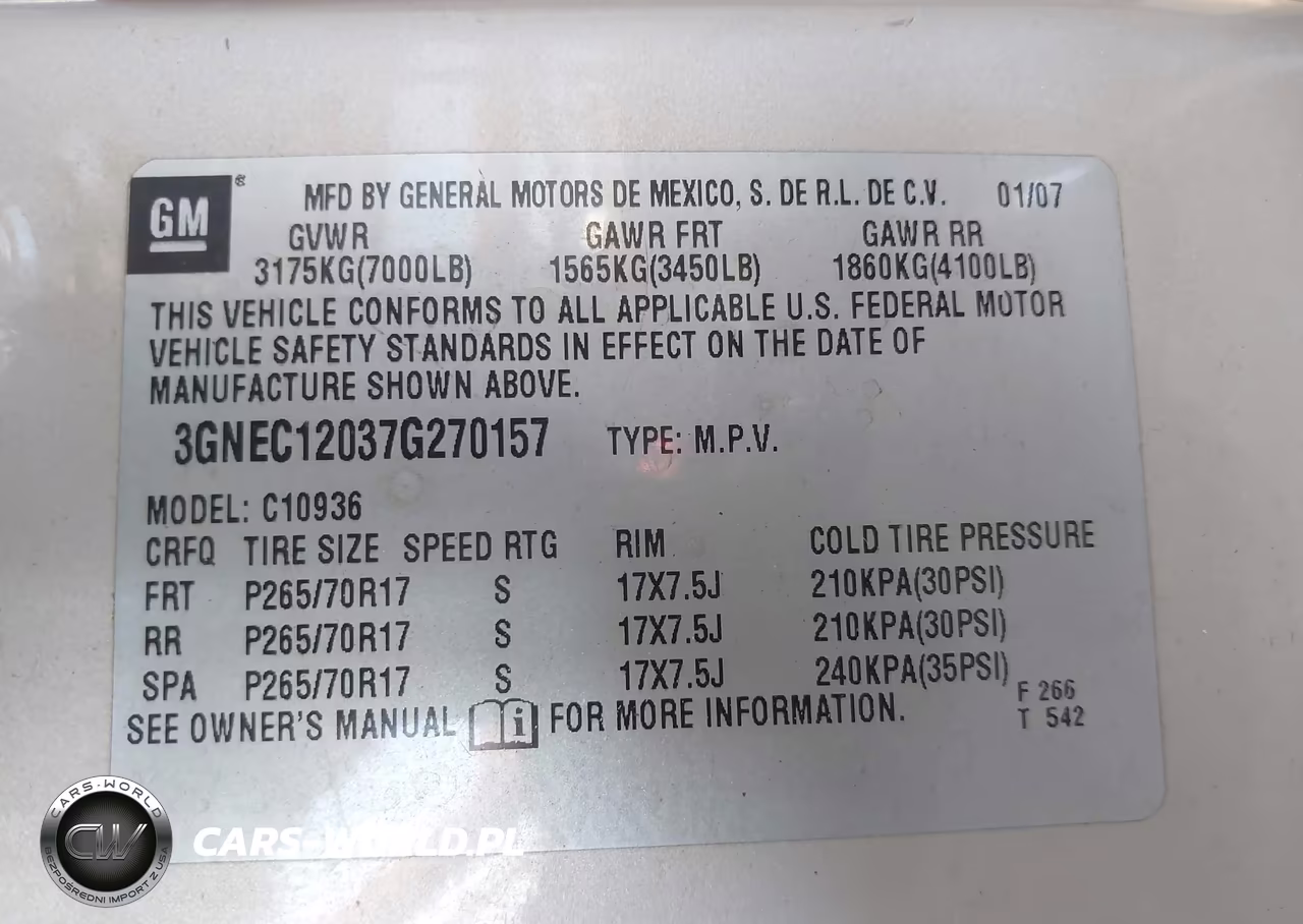 2007 Chevrolet Avalanche 1500 Lt VIN:3GNEC12037G270157 - 9