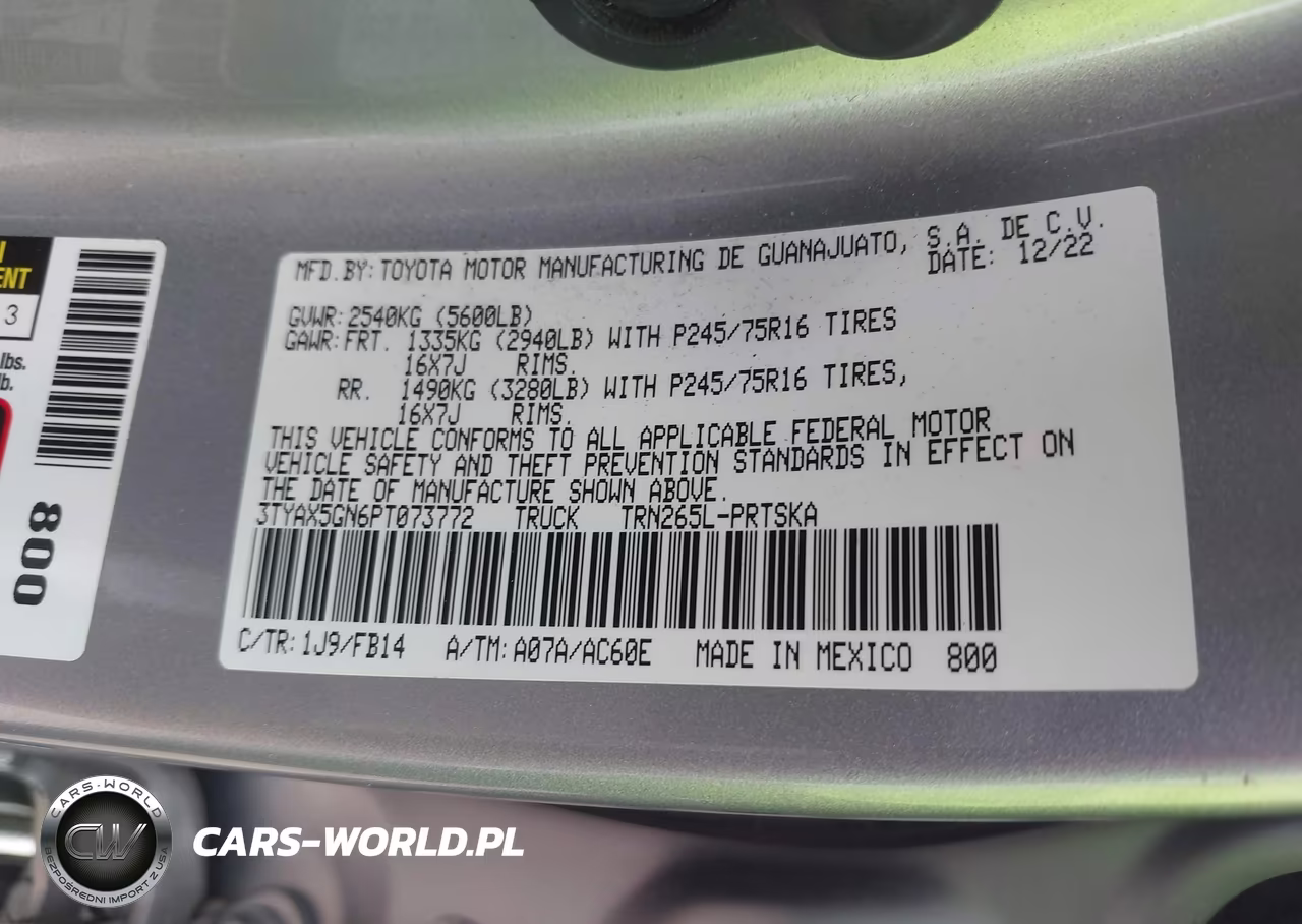 2023 Toyota Tacoma Sr VIN:3TYAX5GN6PT073772 - 9