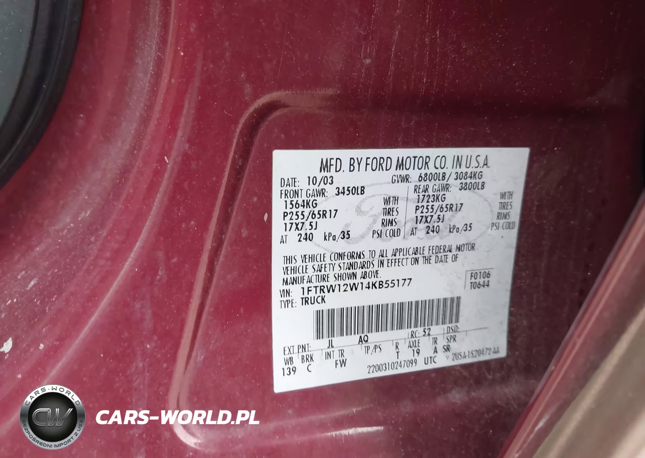 2004 Ford F-150 Xlt VIN:1FTRW12W14KB55177 - 9