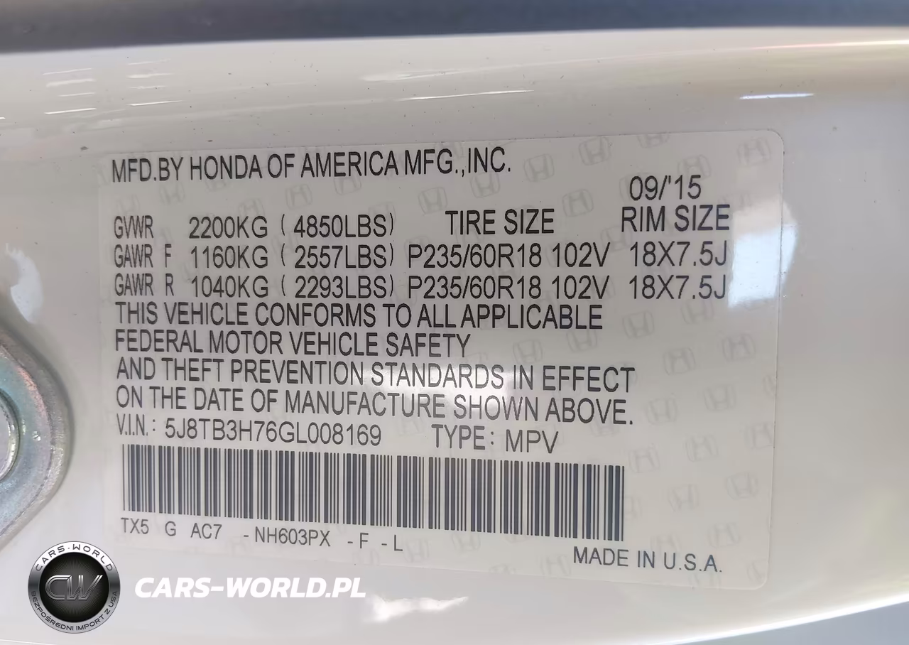 2016 Acura Rdx Advance Package VIN:5J8TB3H76GL008169 - 9