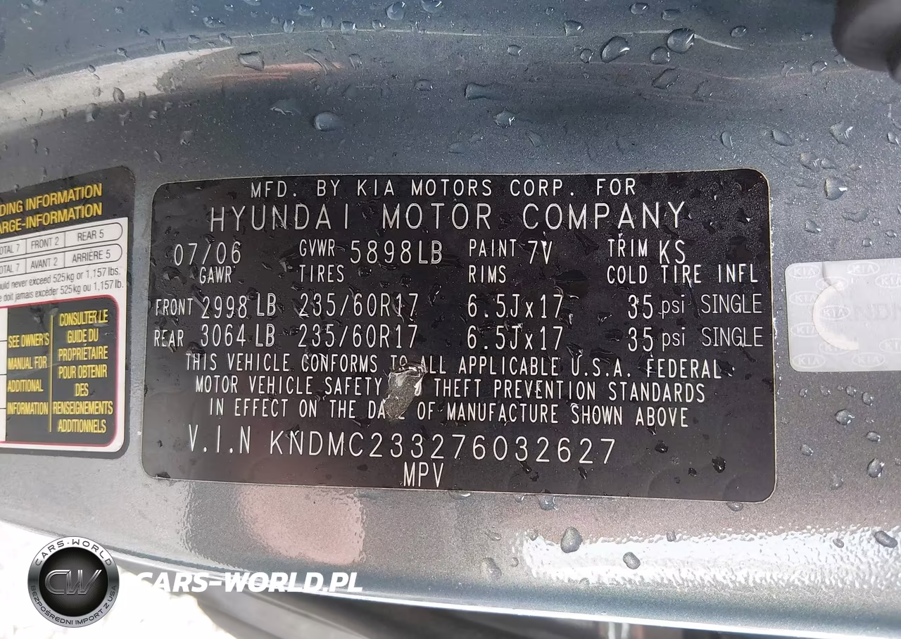 2007 Hyundai Entourage Gls-Limited-Se VIN:KNDMC233276032627 - 9