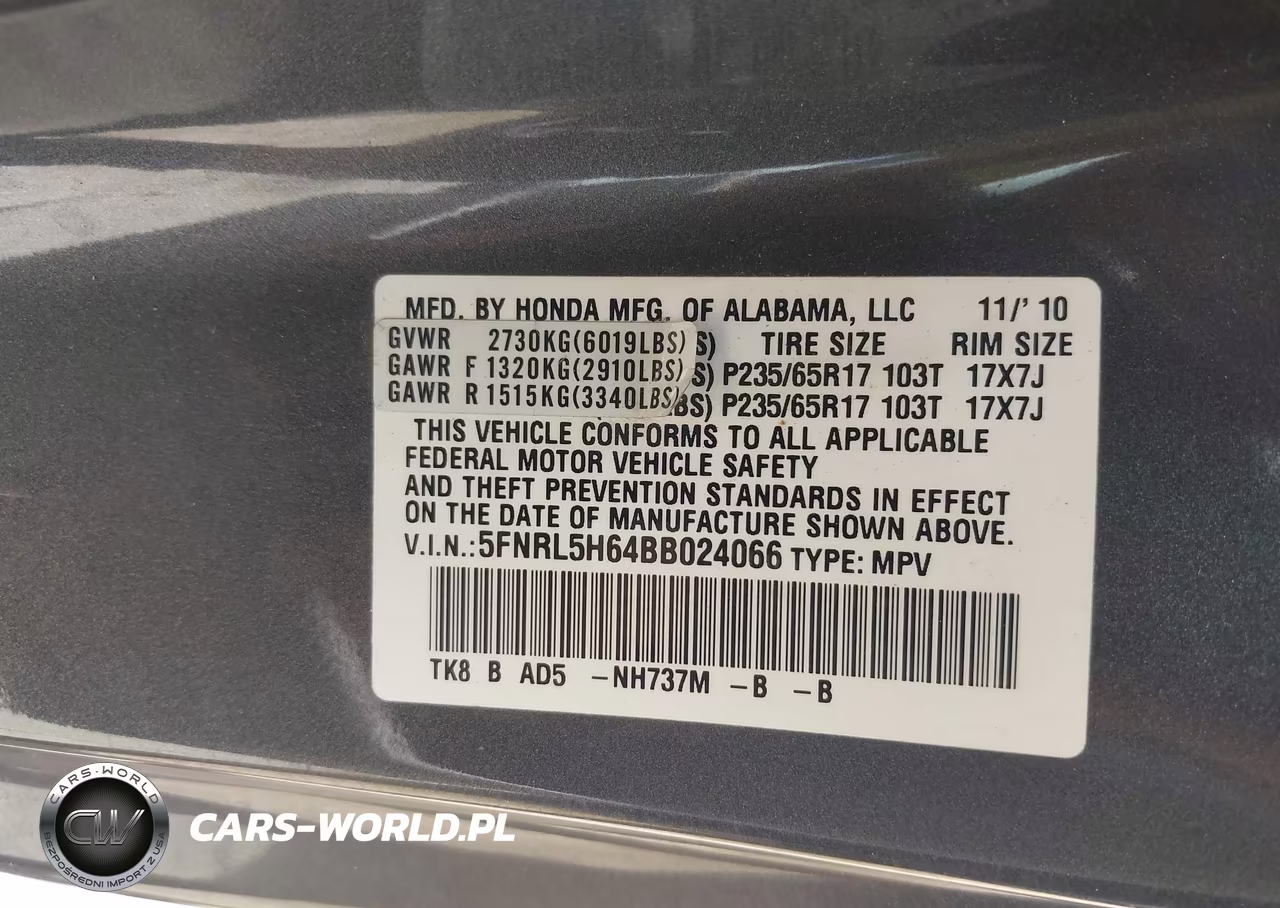 2011 Honda Odyssey Ex-L VIN:5FNRL5H64BB024066 - 9