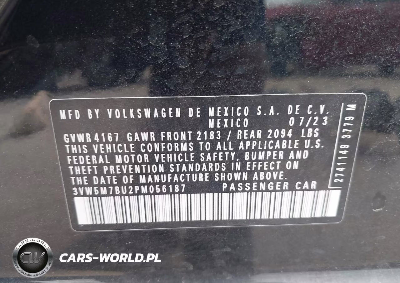 2023 Volkswagen Jetta 1.5T S VIN:3VW5M7BU2PM056187 - 9