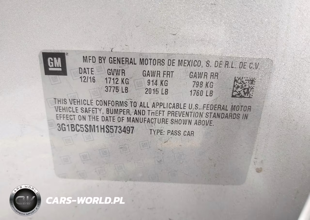 2017 Chevrolet Cruze Ls Auto VIN:3G1BC5SM1HS573497 - 9