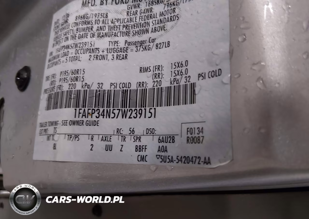 2007 Ford Focus S-Se-Ses VIN:1FAFP34N57W239151 - 9