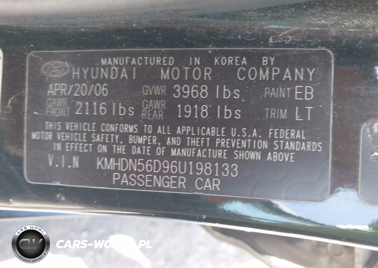 2006 Hyundai Elantra Gls-Gt VIN:KMHDN56D96U198133 - 9